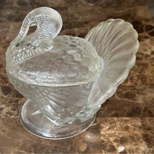 Vintage L.E. Smith 2 Piece Clear Glass Candy Dish